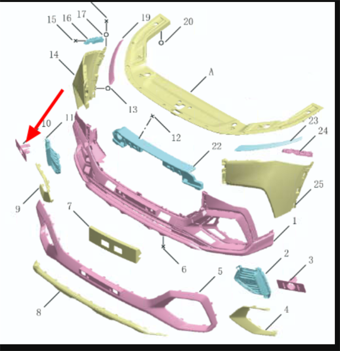Кронштейн датчика парковки переднего Geely Okavango 6010233800